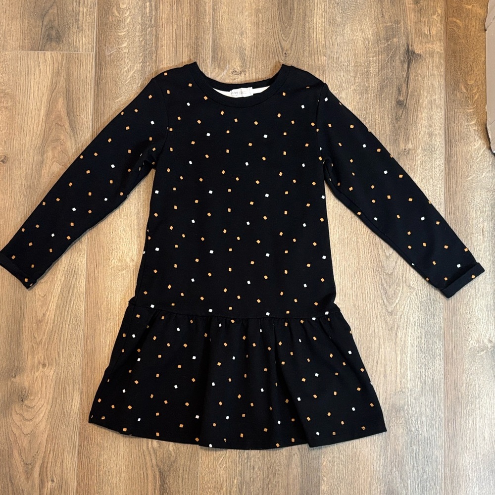 Black Print Kids Dress